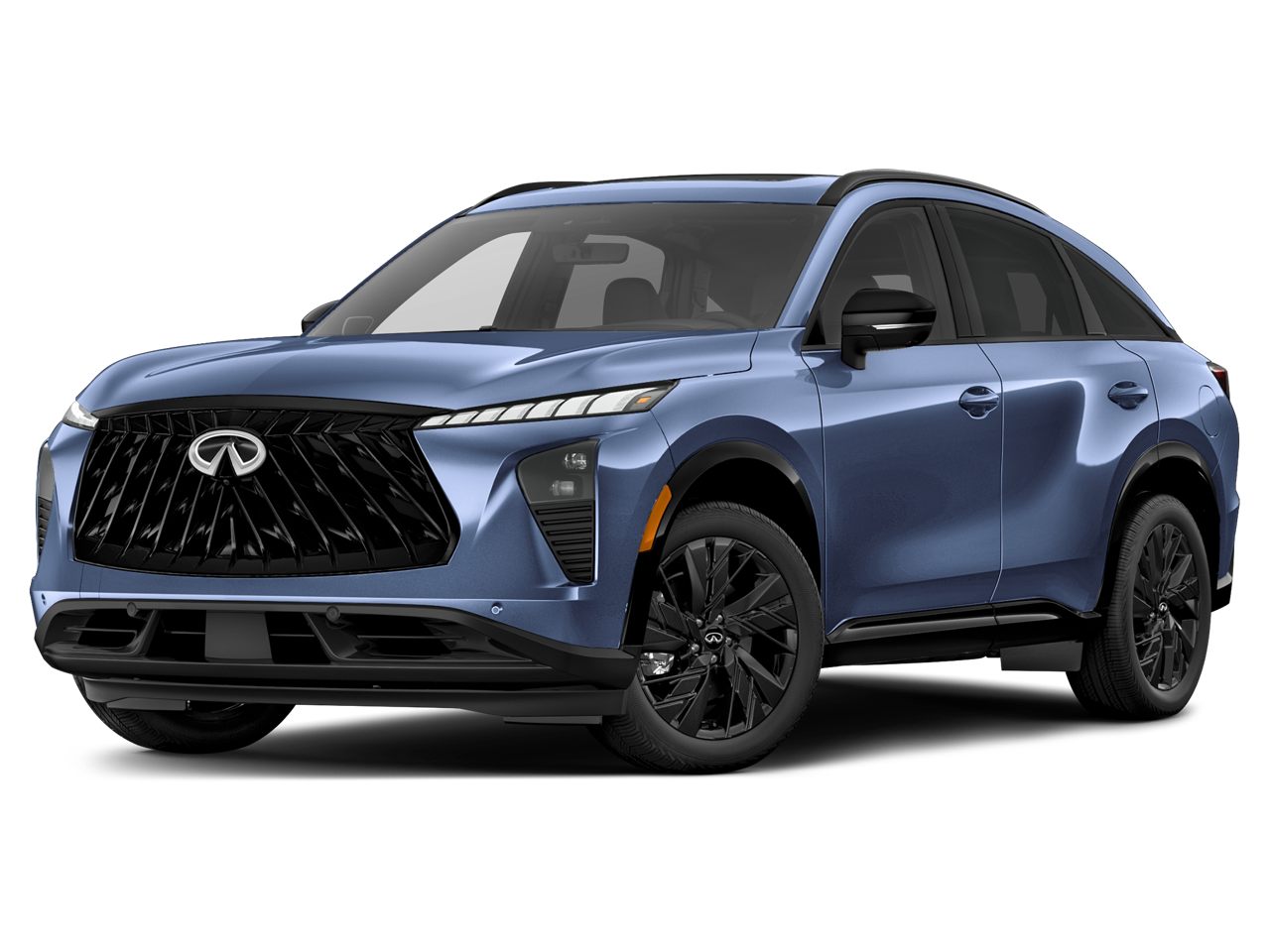 2027 INFINITI QX65 SPORT in Moonbow Blue — front three-quarter view