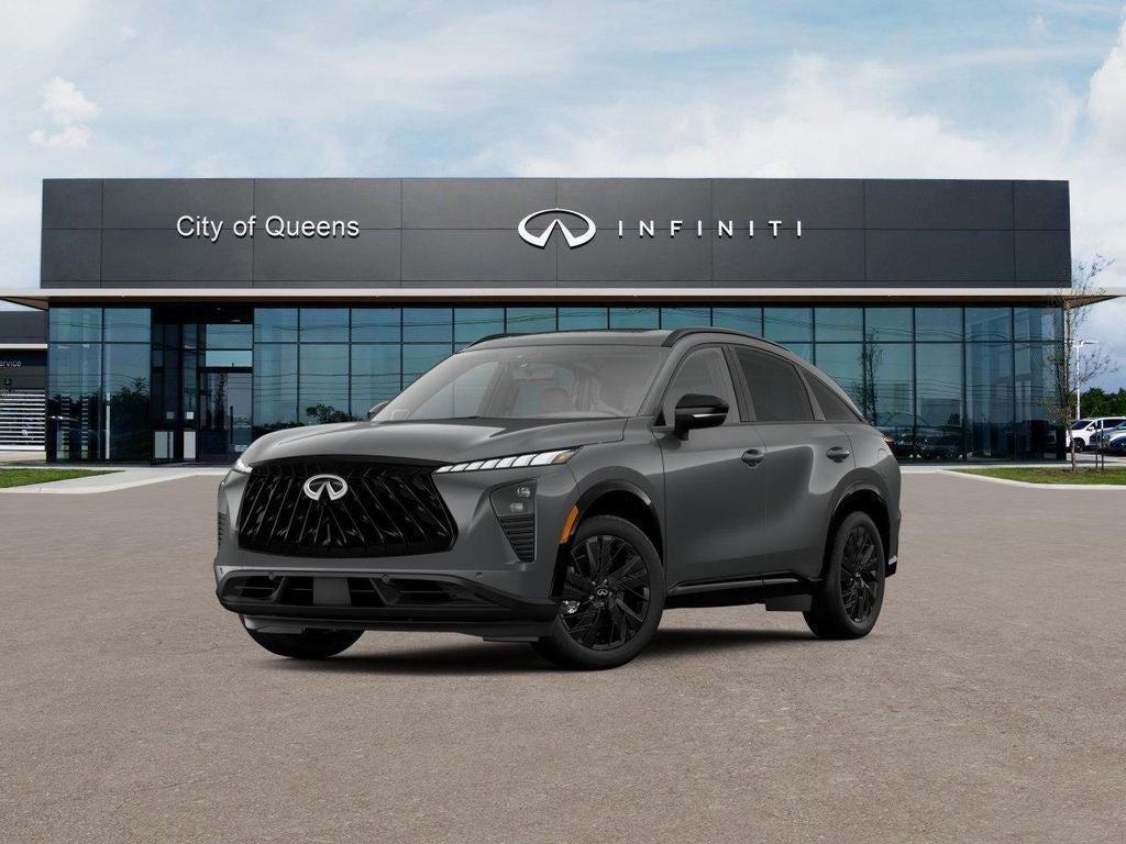 2027 INFINITI QX65 SPORT in Graphite Shadow — front three-quarter view