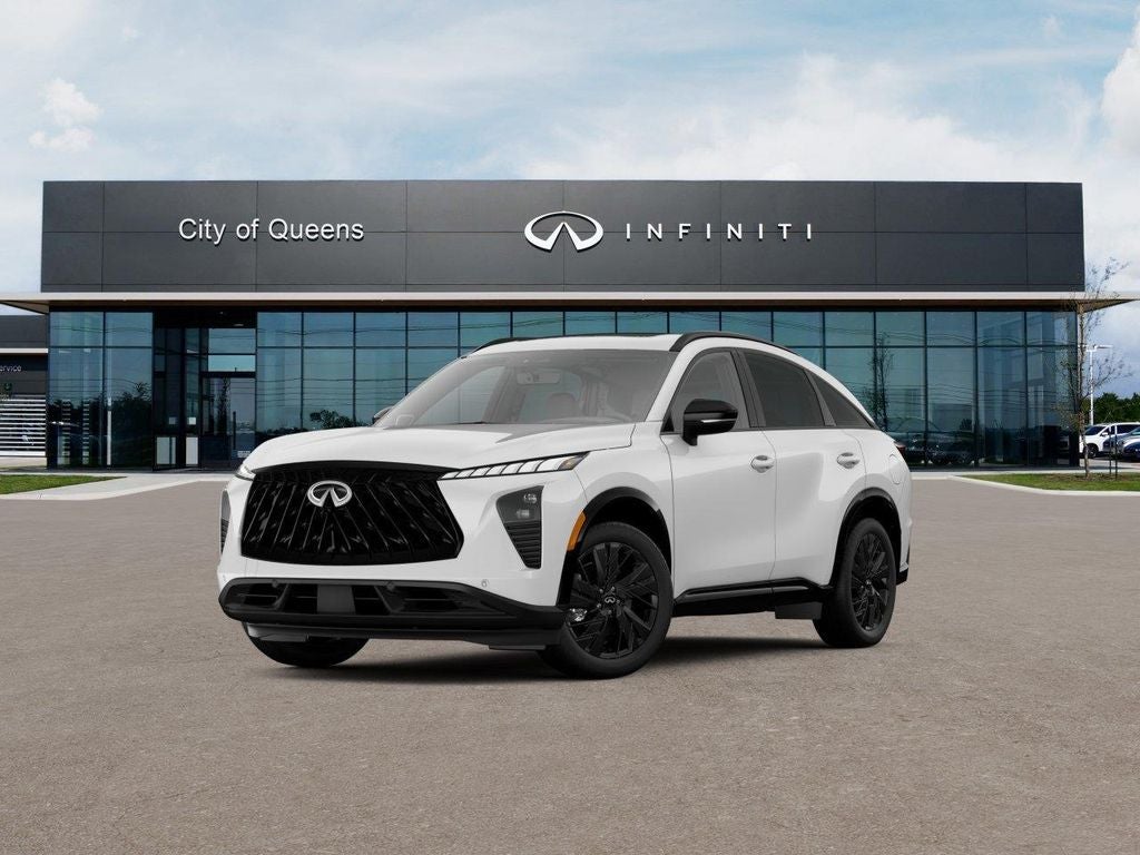 2027 INFINITI QX65 SPORT in Radiant White — front three-quarter view