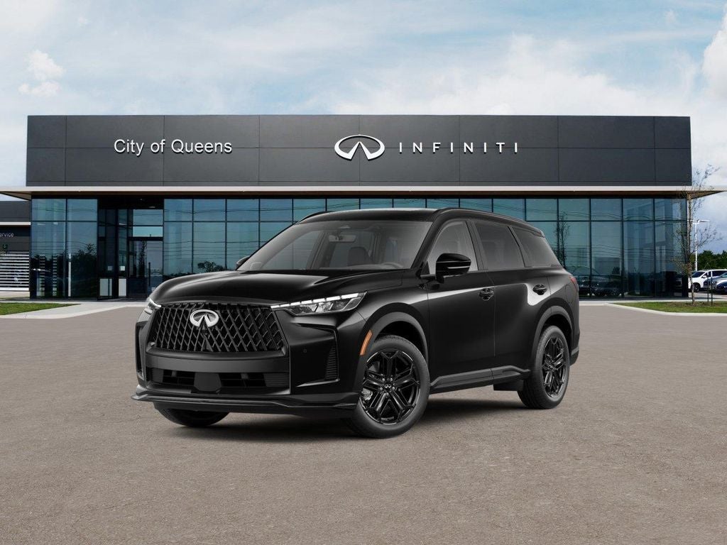 2027 INFINITI QX60 SPORT in Mineral Black — front three-quarter view