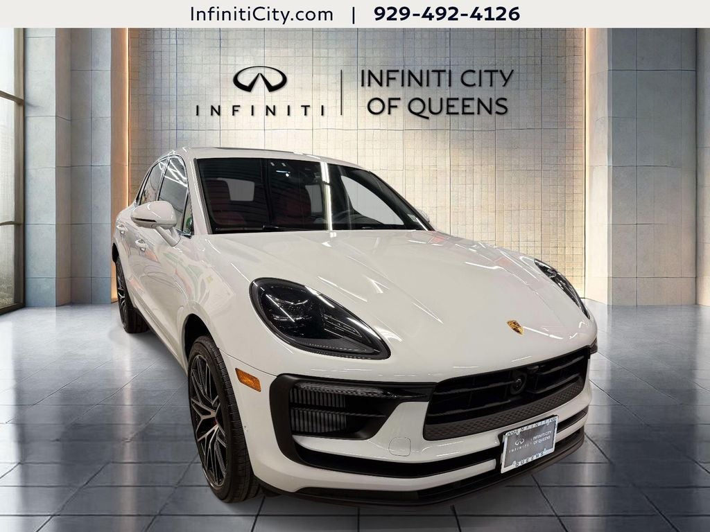 2025 Porsche Macan S in White — front three-quarter view