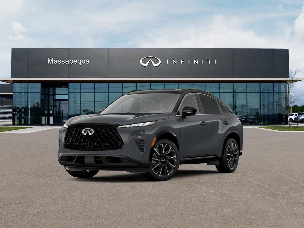2027 INFINITI QX65 Autograph AWD in Harbor Gray/Obsidian Blk — front three-quarter view